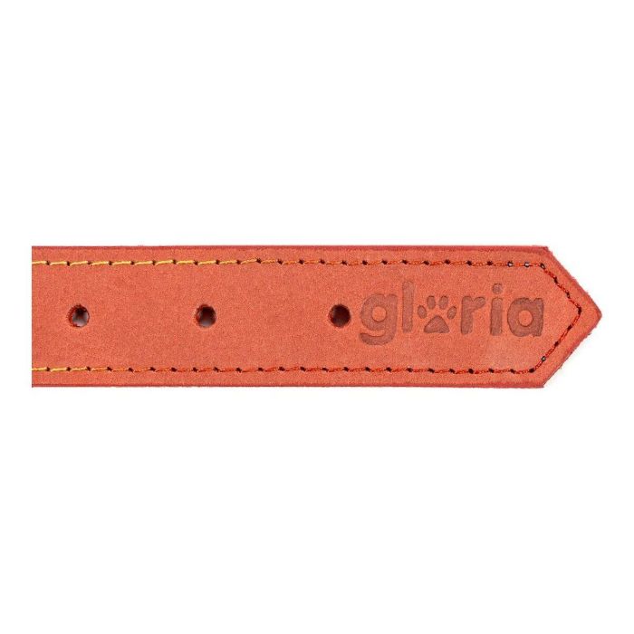Gloria Collar Oasis 65 cm X 30 mm Rojo Piel Nobuck Doble Capa Costura Reforzada