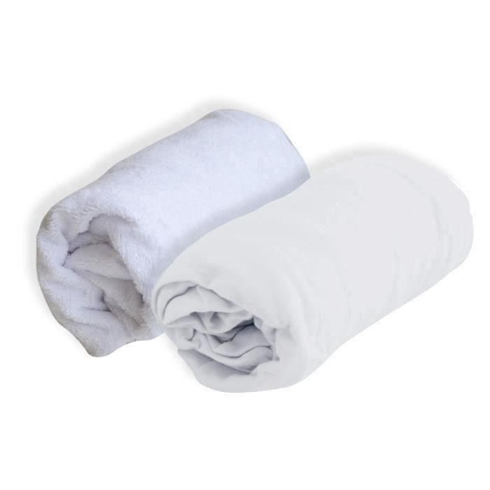 DOUX NID Lote 1 Alese + 1 Sábana ajustable - 70 X 140 Cm - Blanco DOUX NID Lote 1 Alese + 1 Sábana ajustable - 70 X 140 Cm - Blanco