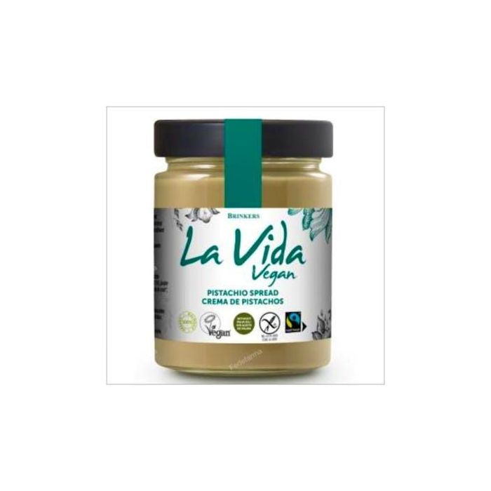 LA VIDA VEGAN Crema de Pistacho Bio Sin Gluten Vegana 270g para Untar con Aceite de Girasol y Coco