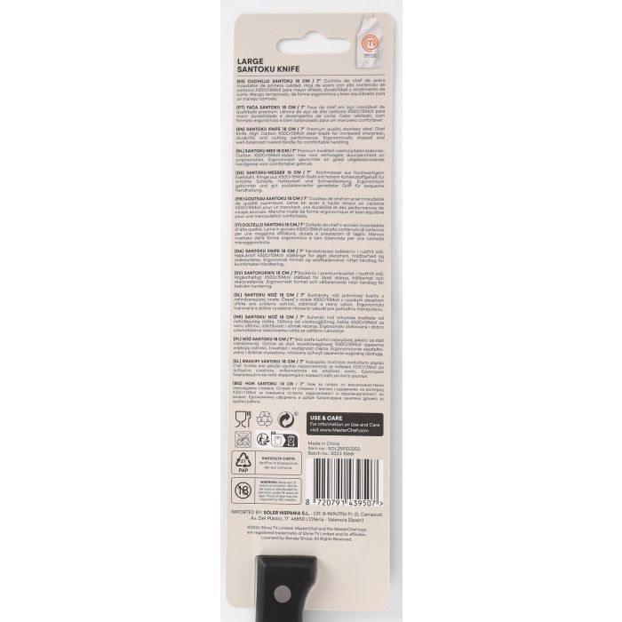 Cuchillo Santoku 18 cm Masterchef (18 Unidades) 2 Cuchillo Santoku 18 cm Masterchef (18 Unidades) 2