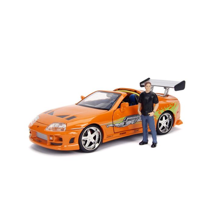 Coche metal supra fast&furious con figura brian escala 1:24 Coche metal supra fast&furious con figura brian escala 1:24