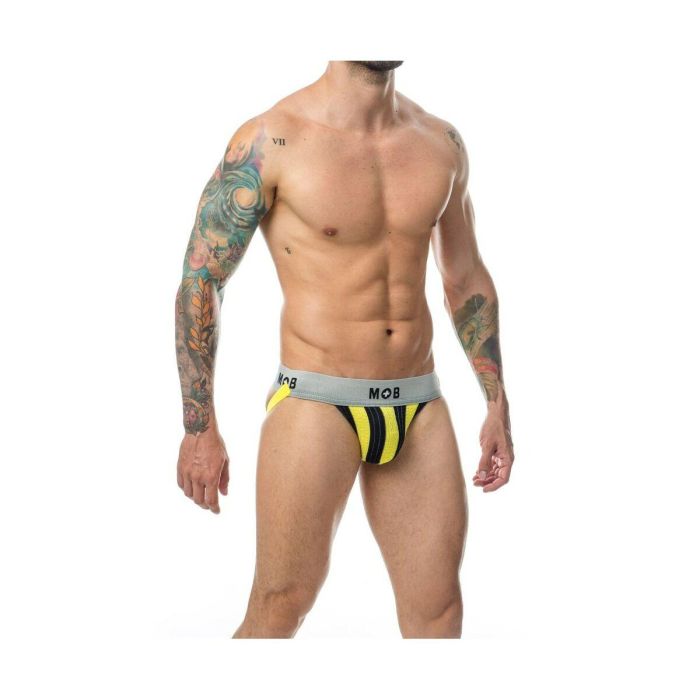 Tanga Mob Eroticwear Amarillo Negro XXL Tanga Mob Eroticwear Amarillo Negro XXL