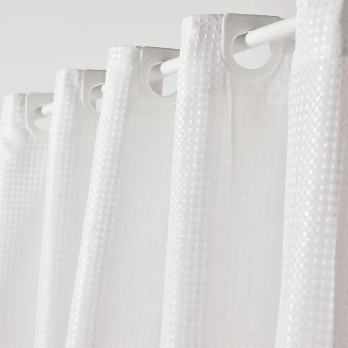 Today Cortina de ducha UTILITY con diseño de gofres - Blanca - Poliéster - 180 x 200 cm - 12 ganchos - TOD3574641275525 1 Today Cortina de ducha UTILITY con diseño de gofres - Blanca - Poliéster - 180 x 200 cm - 12 ganchos - TOD3574641275525 1