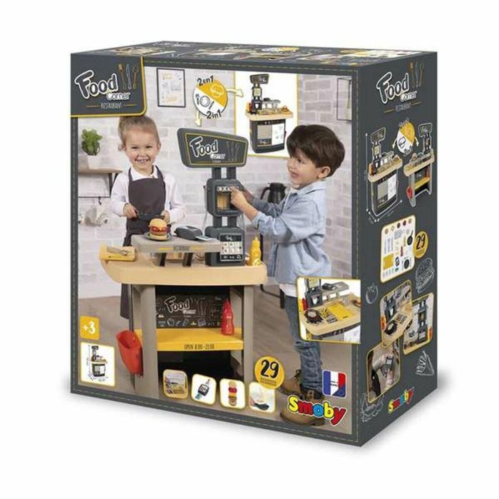 Smoby Food Corner Restaurant Juguete de Imitación para Niños Cocina con Lector CB y 29 Accesorios 1