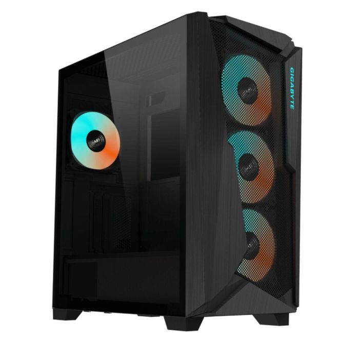 GIGABYTE C301 GLASS Torre Midi Negra con Ventana de Vidrio Templado e Iluminación RGB para PC Gaming