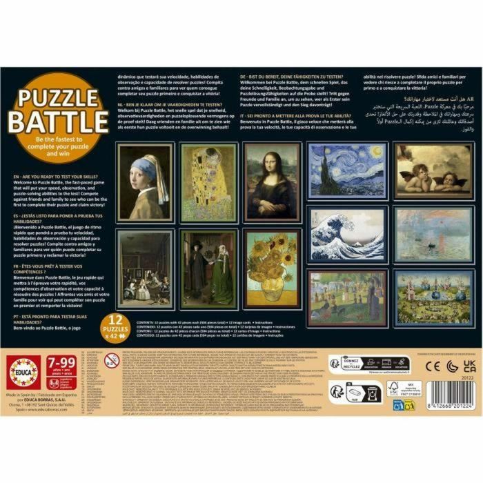 Educa EDU1748018709336 Puzzle Battle Art - 12 Puzzles de 42 Piezas para Niños a partir de 7 Años 2