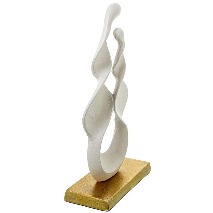 Figura Decorativa Alexandra House Living Blanco Dorado Aluminio Abstracto 23 x 12 x 45 cm 4