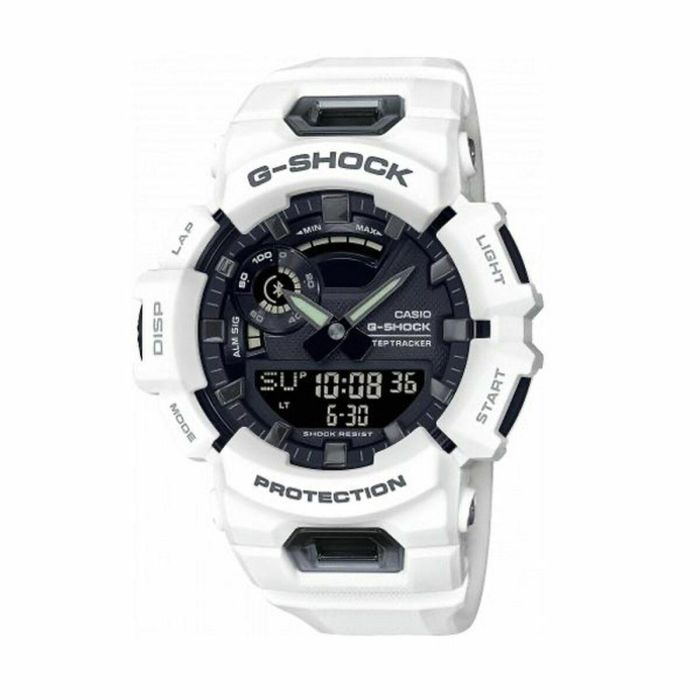 CASIO G-SHOCK Reloj de Hombre Blanco Bluetooth, Resistencia al Impacto, Contador de Pasos, Luz LED Súper Automática, Multifunción