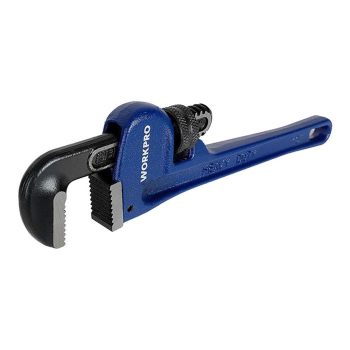 Workpro Llave de grifa 350 mm (14") con mango robusto de hierro fundido y mordaza de gancho forjada de alta resistencia, azul 1