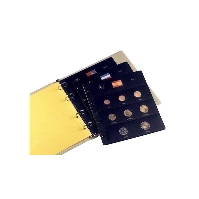 Funda Para Album De Monedas Pardo Tipo Claraboya Euros 8 Aloj. (Set de 12)