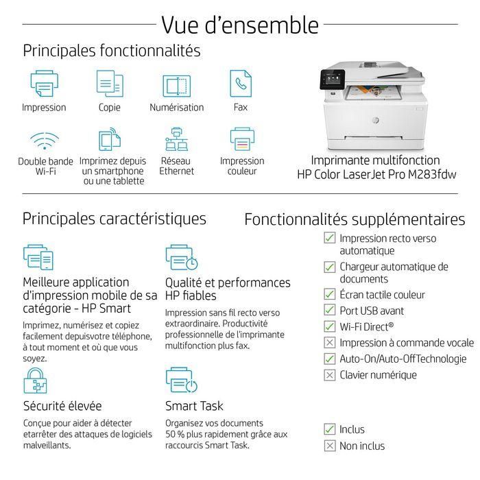 HP M283fdw Color LaserJet Pro MFP Impresora Multifunción Láser Wi-Fi Fax Dúplex A4 22ppm 600x600dpi Pantalla Táctil 2.7" 15 HP M283fdw Color LaserJet Pro MFP Impresora Multifunción Láser Wi-Fi Fax Dúplex A4 22ppm 600x600dpi Pantalla Táctil 2.7" 15