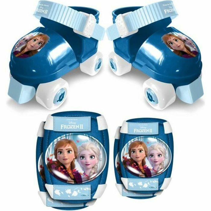 THE QUEEN OF SNOW II Set de Patines con Ruedas, Coderas y Rodilleras para Niñas, Talla Ajustable 23-27, Correas Seguras y Cierre Velcro