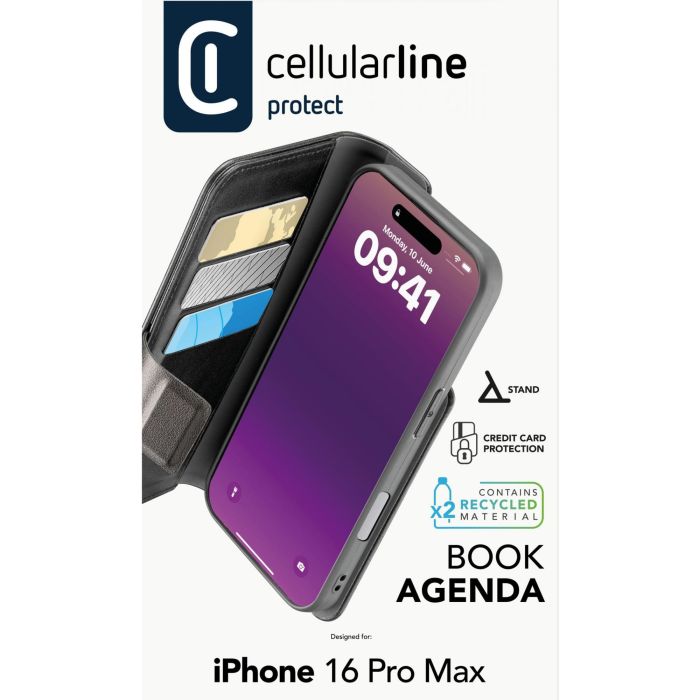 Cellularline Book Agenda 2 Case iPhone 16 Pro Max Black 3 Cellularline Book Agenda 2 Case iPhone 16 Pro Max Black 3