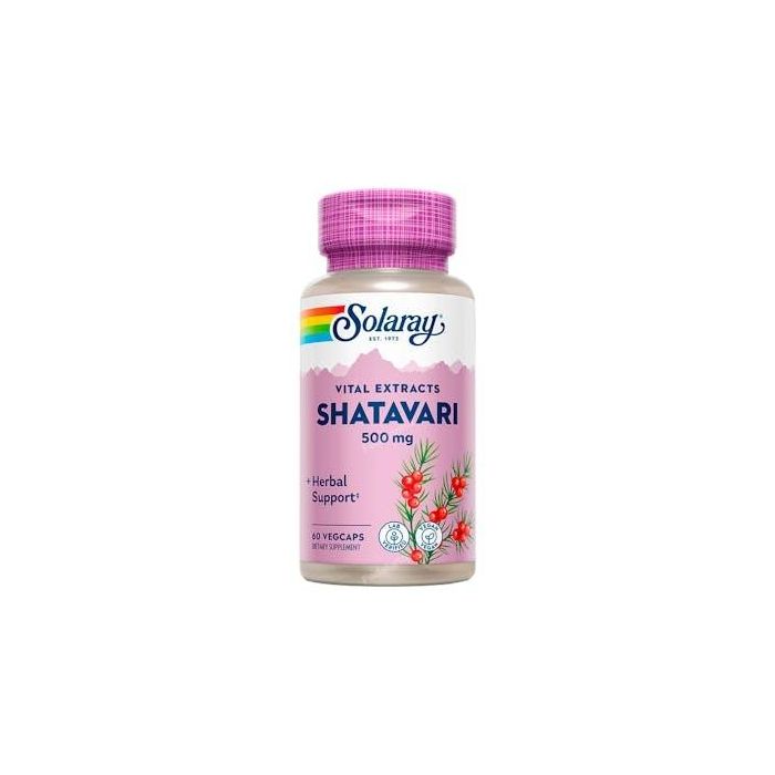 SOLARAY Shatavari 500 mg 60 Vcaps. Adaptógeno Mujer, Estrés, Bienestar, Fatiga. Apto Veganos