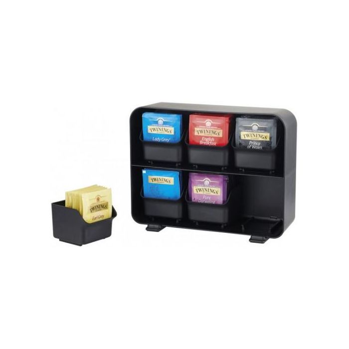 Archivo 2000 CD906 NE Organizador y escurreplatos para menaje de cocina, 6 compartimentos, Negro
