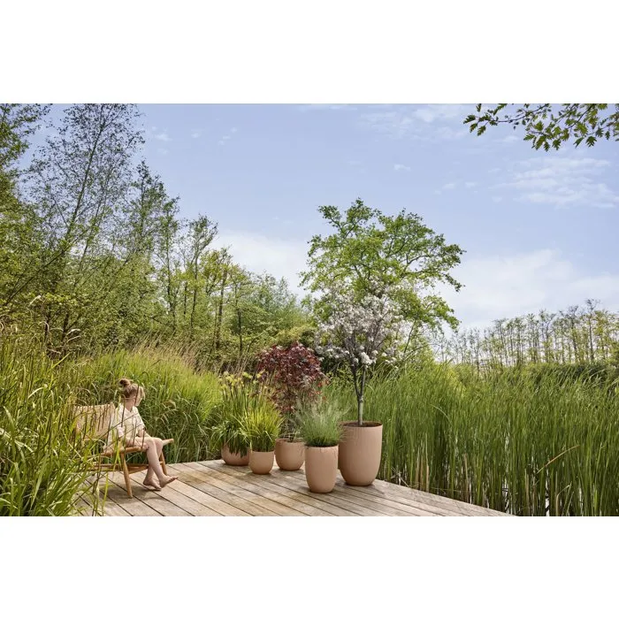 ELHO Maceta Sereh Tall, Marrón, Altura 53 cm, Ø 39 cm, 40-50 Litros, para Balcón, Interior y Exterior