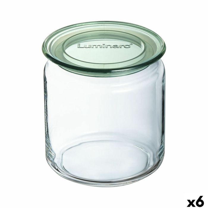 Tarro Luminarc Pure Jar Verde Vidrio 750 ml (6 Unidades)