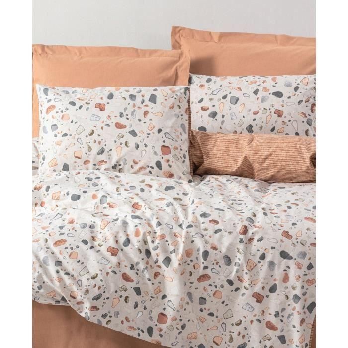 Juego de cama - 1 funda nórdica 220x240 cm + 2 fundas de almohada 60x60 cm - 100% algodón - Caramelo 3 Juego de cama - 1 funda nórdica 220x240 cm + 2 fundas de almohada 60x60 cm - 100% algodón - Caramelo 3