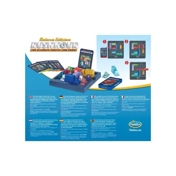 Ravensburger 4005556764389 Hora punta Deluxe Juego de lógica con autos metálicos y 60 desafíos. 8 años. 3