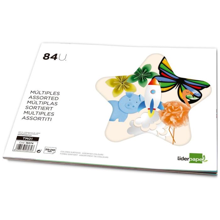 Bloc Trabajos Manuales Liderpapel Multiple 240x315 mm 84 Hojas Colores Surtidos 12 unidades 2