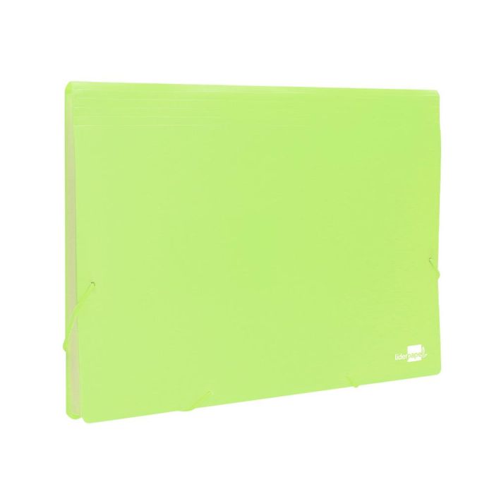 Carpeta Liderpapel Clasificador Fuelle Polipropileno Din A4 Amarillo Fluor Opaco 13 Departamentos 2