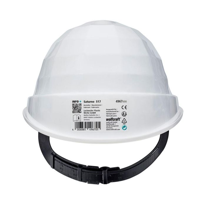 Wolfcraft Casco de seguridad blanco (CE) 497000, Polietileno, EN 397:2012+A1:2012, ajuste 52-62 cm, protección industrial 3 Wolfcraft Casco de seguridad blanco (CE) 497000, Polietileno, EN 397:2012+A1:2012, ajuste 52-62 cm, protección industrial 3