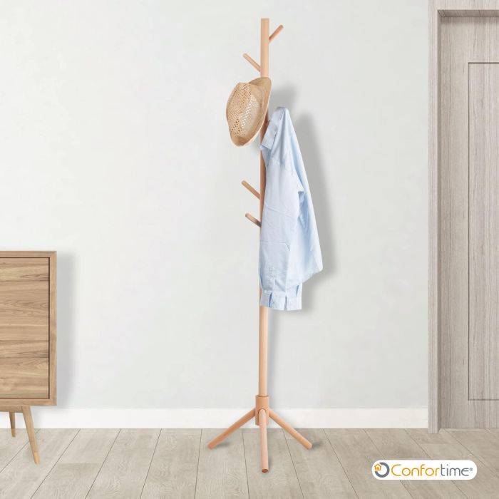 Perchero de madera de haya natural 175 cm - Confortime (6 Unidades) 6 Perchero de madera de haya natural 175 cm - Confortime (6 Unidades) 6