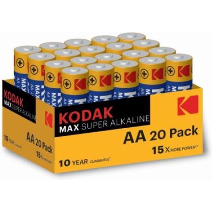 Kodak LR6 Pilas Alcalinas Max AA - Blíster de 20 Unidades Kodak LR6 Pilas Alcalinas Max AA - Blíster de 20 Unidades
