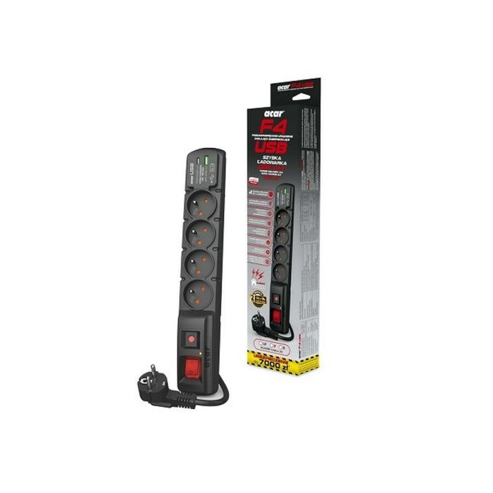 Regleta Enchufes 4 Tomas con interruptor Acar W2441 (5 m) 1 Regleta Enchufes 4 Tomas con interruptor Acar W2441 (5 m) 1