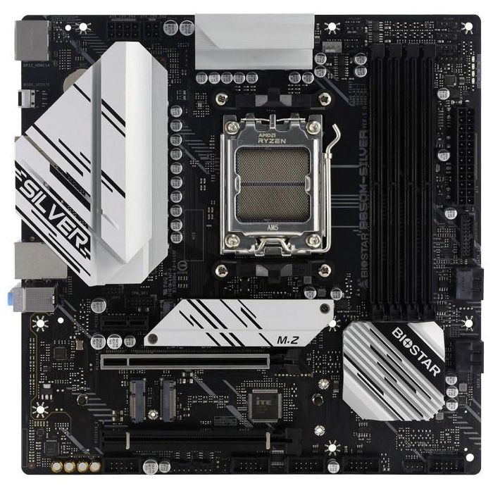 BIOSTAR B650M-Silver Placa Base AMD B650 Zócalo AM5 DDR5 micro ATX para AMD Ryzen 7000 Series 0 BIOSTAR B650M-Silver Placa Base AMD B650 Zócalo AM5 DDR5 micro ATX para AMD Ryzen 7000 Series 0