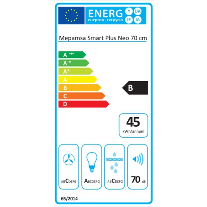 Campana Convencional Mepamsa SMART 70X 70 cm 300 m3/h 125W D 1 Campana Convencional Mepamsa SMART 70X 70 cm 300 m3/h 125W D 1