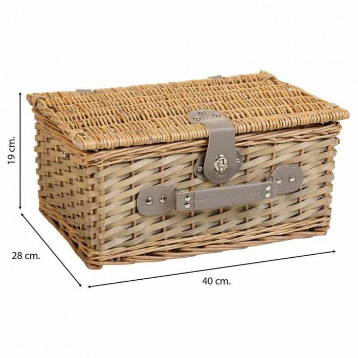 Cesta de Picnic Alexandra House Living Gris Natural Mimbre 6