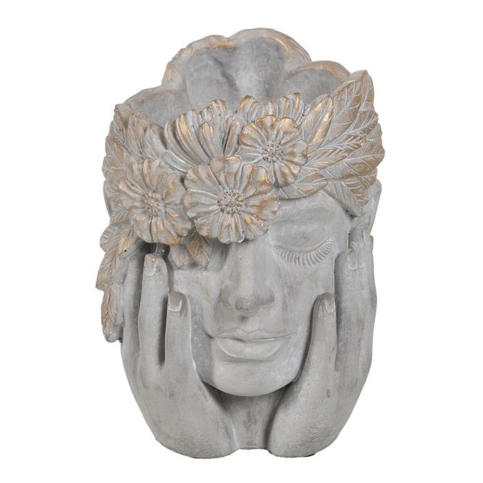 Macetero Gris Cemento Cara 22 x 17 x 24 cm 0 Macetero Gris Cemento Cara 22 x 17 x 24 cm 0