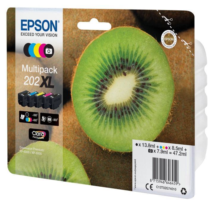 EPSON Multipack 5-colours 202XL Claria Premium Ink KIWI 1 EPSON Multipack 5-colours 202XL Claria Premium Ink KIWI 1