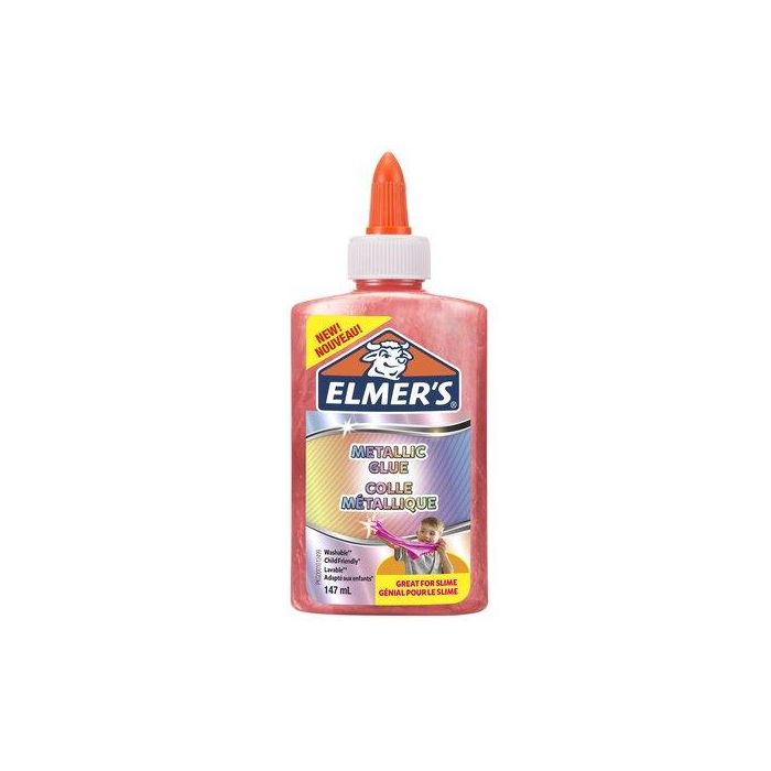 Cola Elmer´S Slime Metalico Lavable 147 Ml Rosa 3 unidades