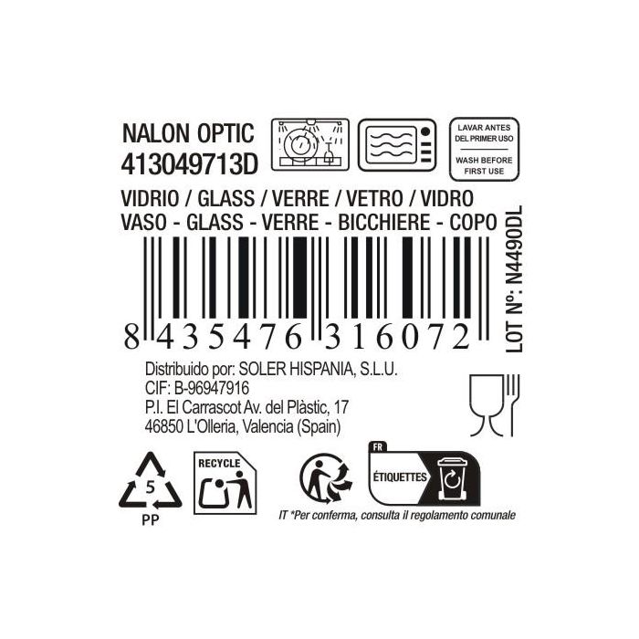 La Mediterranea Vaso 360cc "Nalon Optic" ø7,2 x 9,5 cm 5