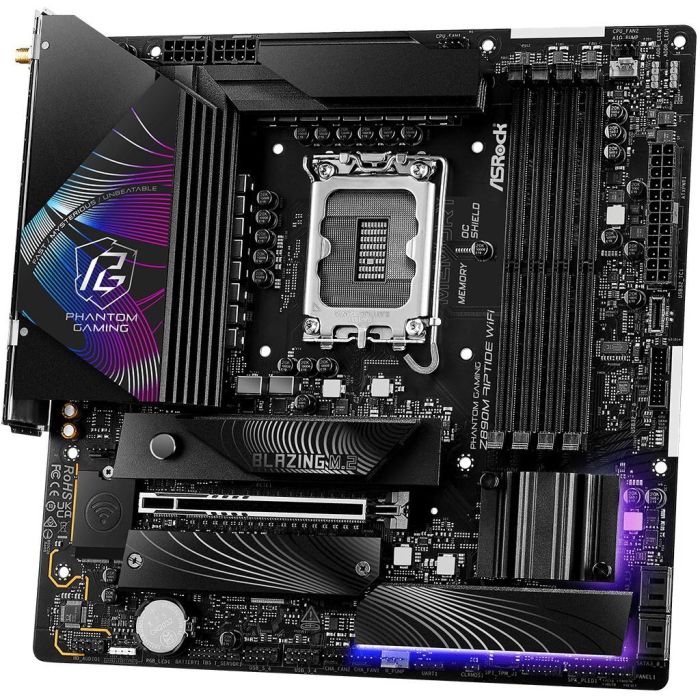 ASRock Z890M Phantom Gaming Riptide Wifi Placa Base Intel LGA 1851 DDR5 Micro ATX WiFi 6E 4