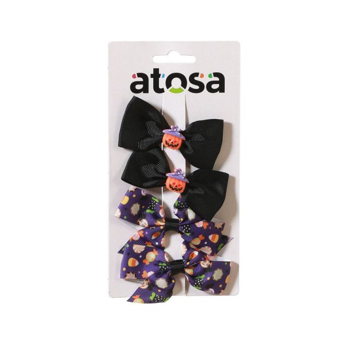 Pack 4 Pinzas De Pelo Halloween Con Detalles De Purpurina Azul 1