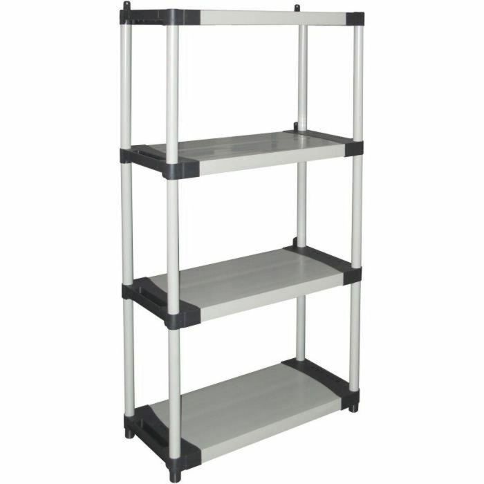 Tood Estante de plástico TOO8019053053170 - 4 estantes - Carga 80 kg por estante - 80x40x168 cm - Negro/gris