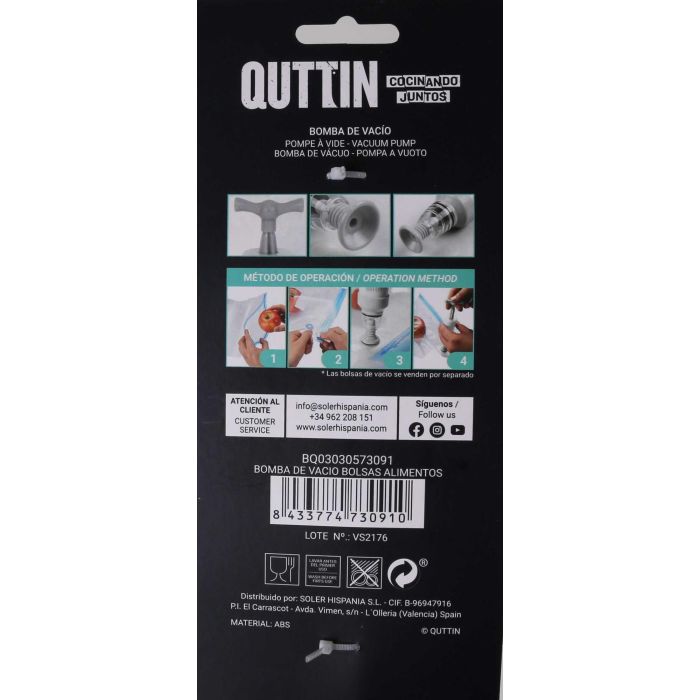 Bomba de vacío para bolsas de alimentos Quttin (24 Unidades) 8 Bomba de vacío para bolsas de alimentos Quttin (24 Unidades) 8