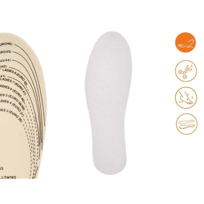 Plantillas Sport Arte Regal 11.5x0.5x36 cm - Blanco, Material: Plástico, Algodón (48 Unidades) 3 Plantillas Sport Arte Regal 11.5x0.5x36 cm - Blanco, Material: Plástico, Algodón (48 Unidades) 3