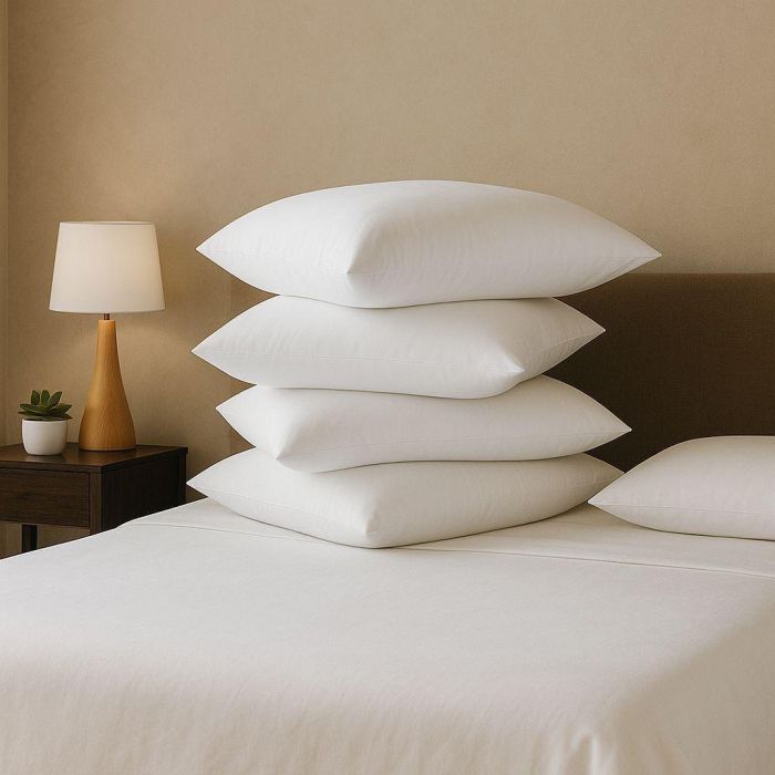 DODO - Juego de 4 almohadas grandes y suaves - 60 x 60 cm - 100% poliéster VOLUPT'AIR - Blanco 1