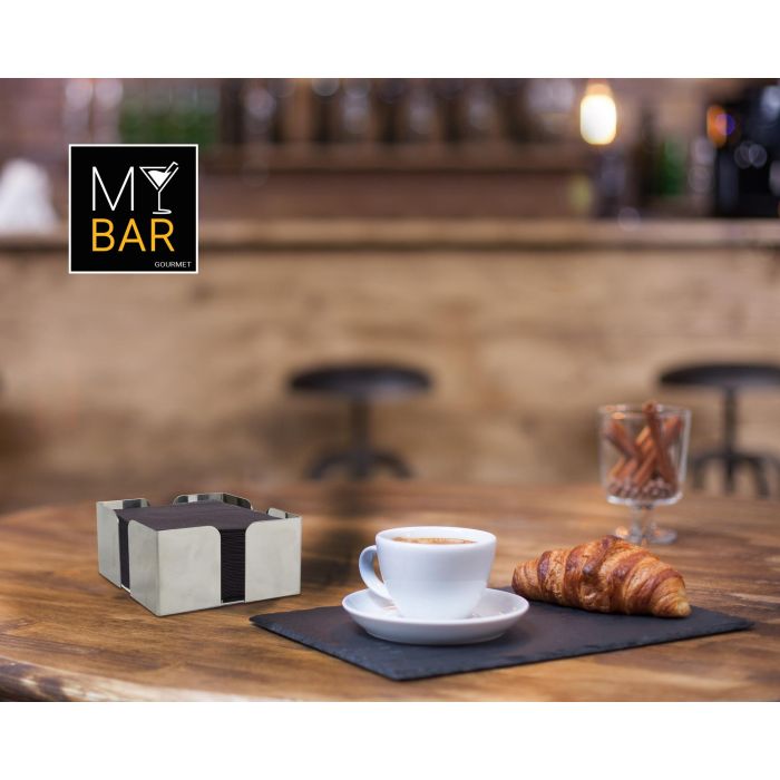 Servilletero de acero para cocktail My Bar 12x12x6 cm (24 Unidades) 2 Servilletero de acero para cocktail My Bar 12x12x6 cm (24 Unidades) 2
