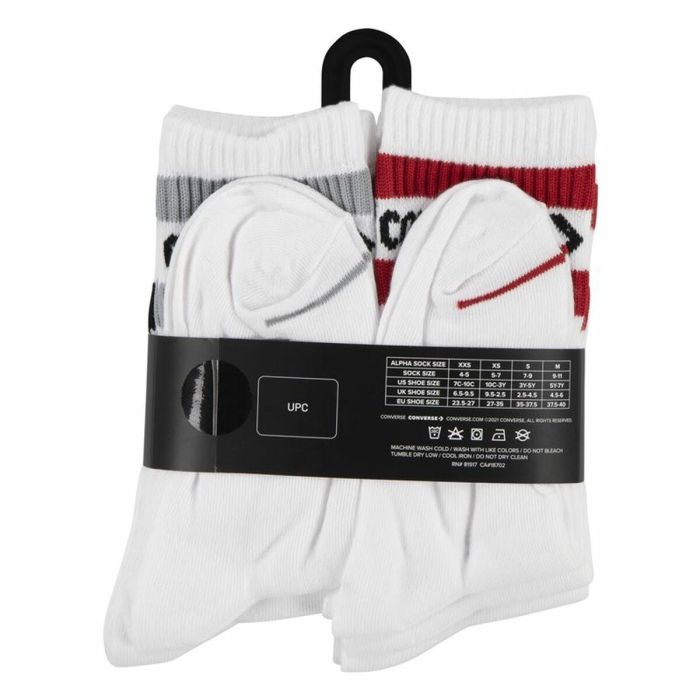 Calcetines Converse Wordmark Crew Blanco (5-7 Años) 2 Calcetines Converse Wordmark Crew Blanco (5-7 Años) 2