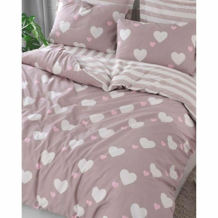 Juego de Cama Funda Nórdica 220x240 cm + 2 Fundas Almohada 60x60 cm Rosa 65% Algodón 35% Poliéster 1 Juego de Cama Funda Nórdica 220x240 cm + 2 Fundas Almohada 60x60 cm Rosa 65% Algodón 35% Poliéster 1