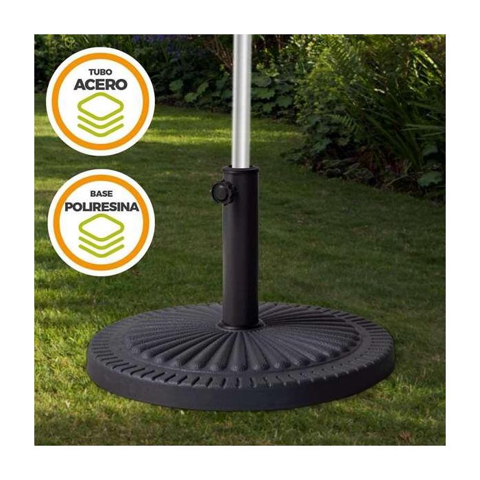 Base parasol poliresina 14 kg gris tubo d38/48 49x32cm 1 Base parasol poliresina 14 kg gris tubo d38/48 49x32cm 1