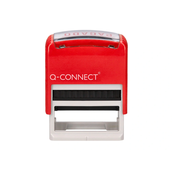 Q-connect Sello Entintado Automático Pagado 14x38 mm Color Rojo 1