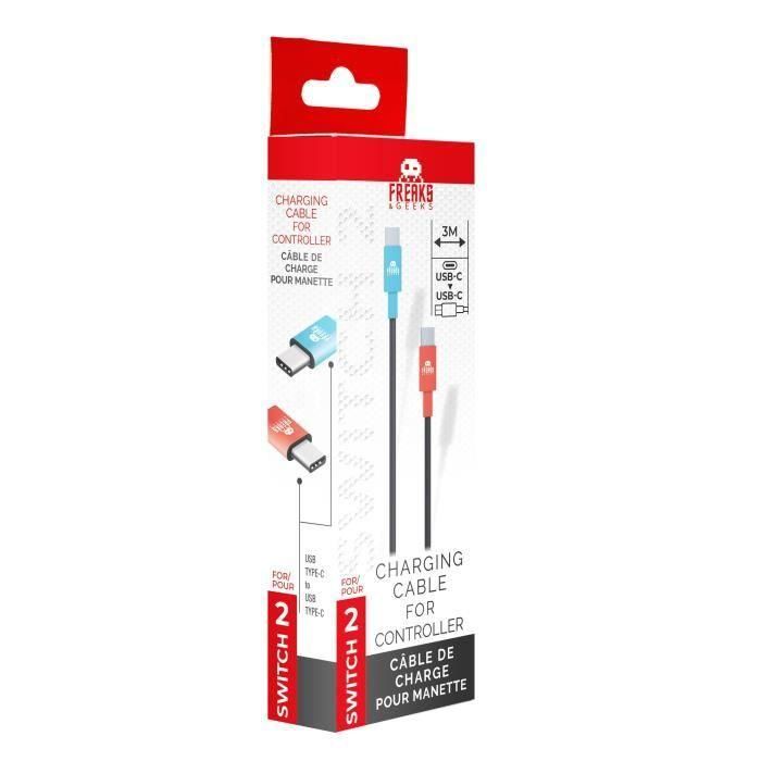 Freaks And Geeks 3701625909552 Cable de Carga Tipo C a Tipo C para Nintendo Switch 2 - 3 metros 1 Freaks And Geeks 3701625909552 Cable de Carga Tipo C a Tipo C para Nintendo Switch 2 - 3 metros 1