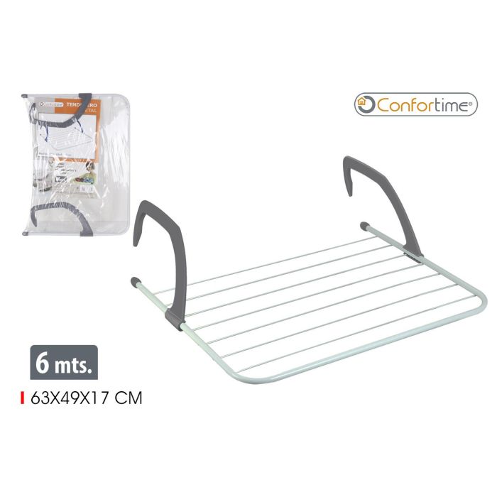 Tendedero de metal 6 metros, 63x49x17 cm - Confortime (8 Unidades)