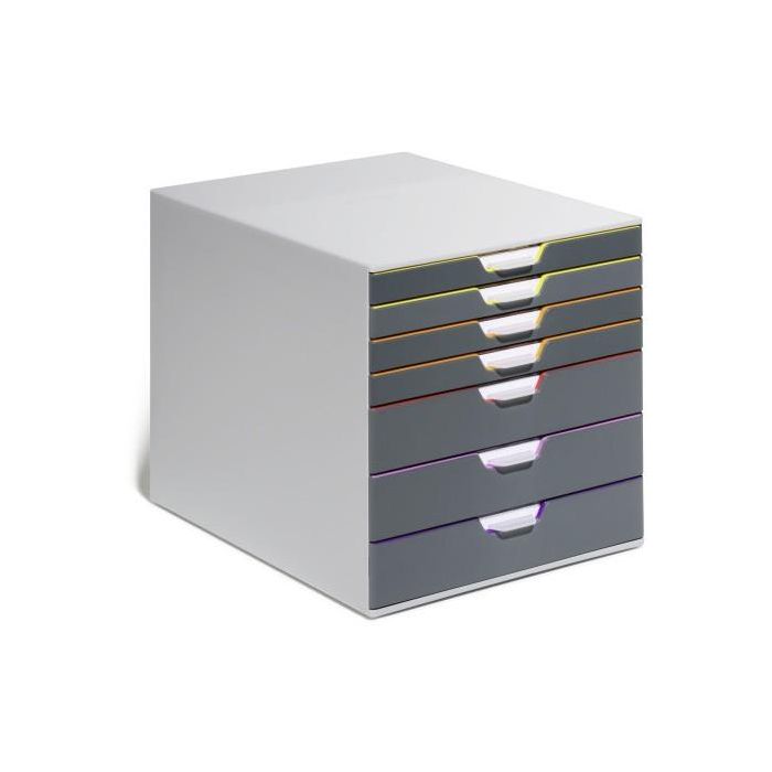 Durable Módulo 7 Cajones Varicolor, Plástico ABS, Gris/Multicolor, 760758 2 Durable Módulo 7 Cajones Varicolor, Plástico ABS, Gris/Multicolor, 760758 2